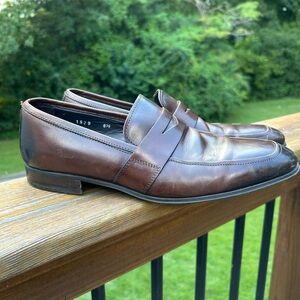 To Boot New York Adam Derrick Tesoro penny loafers in dark brown leather